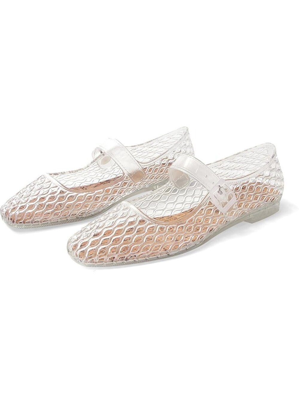 Women's Clear Comfortable Mary Jane Ballerina Beach Jellies Ballet Flat Shoes
